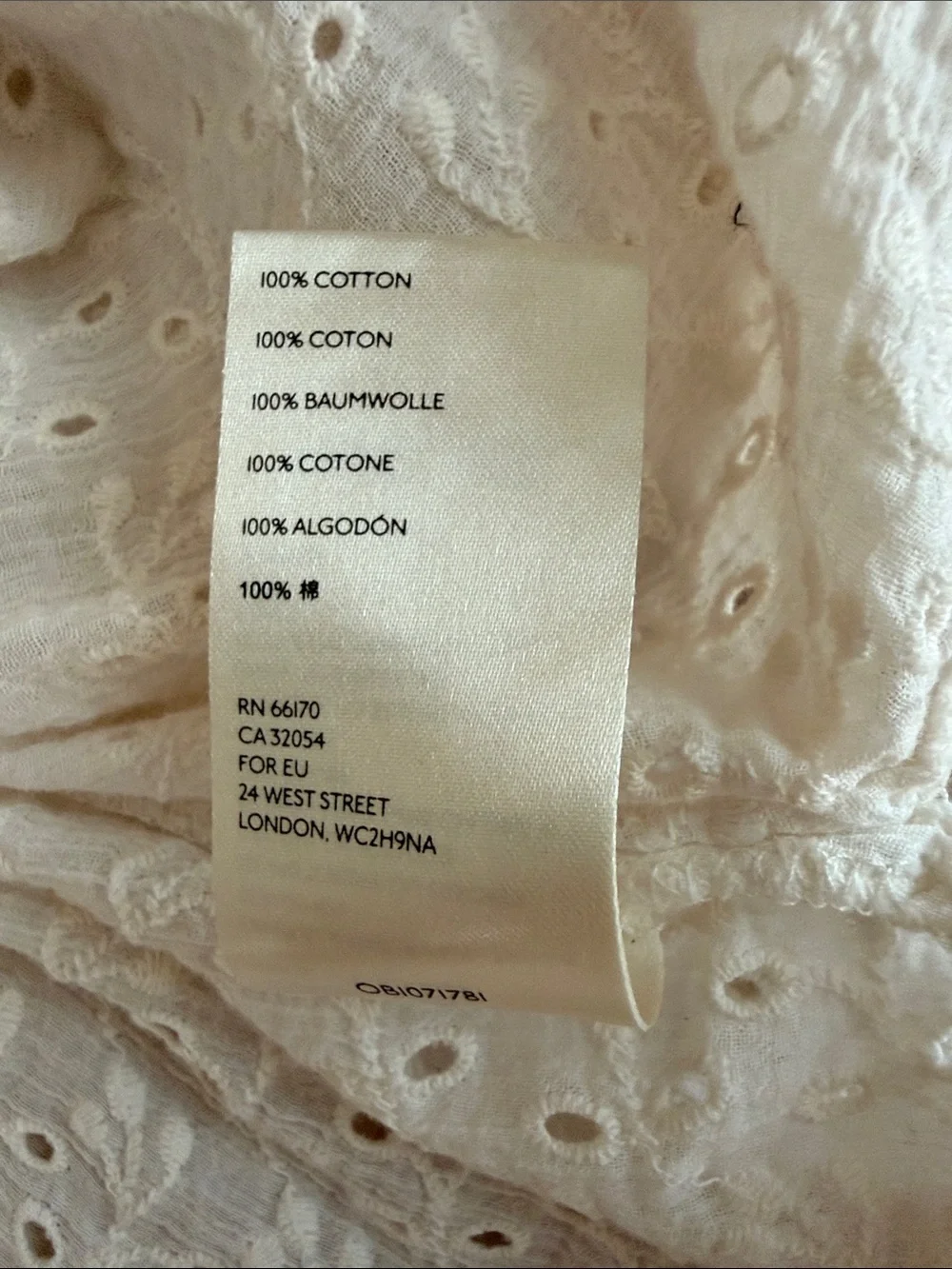 Free People 100% Cotton Maddison Eyelet Blouse